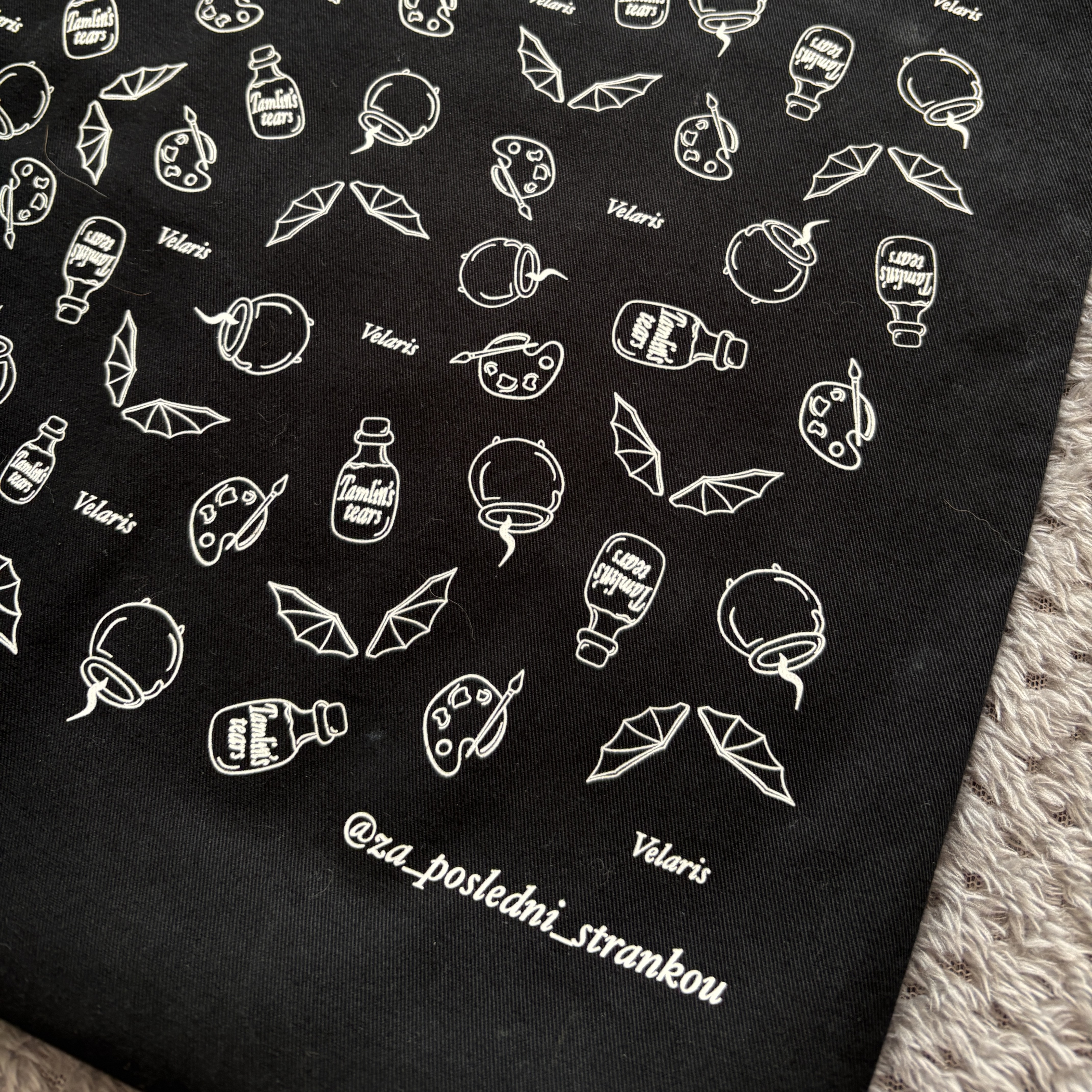 Černá plátěná taška Dvůr trnů a růží