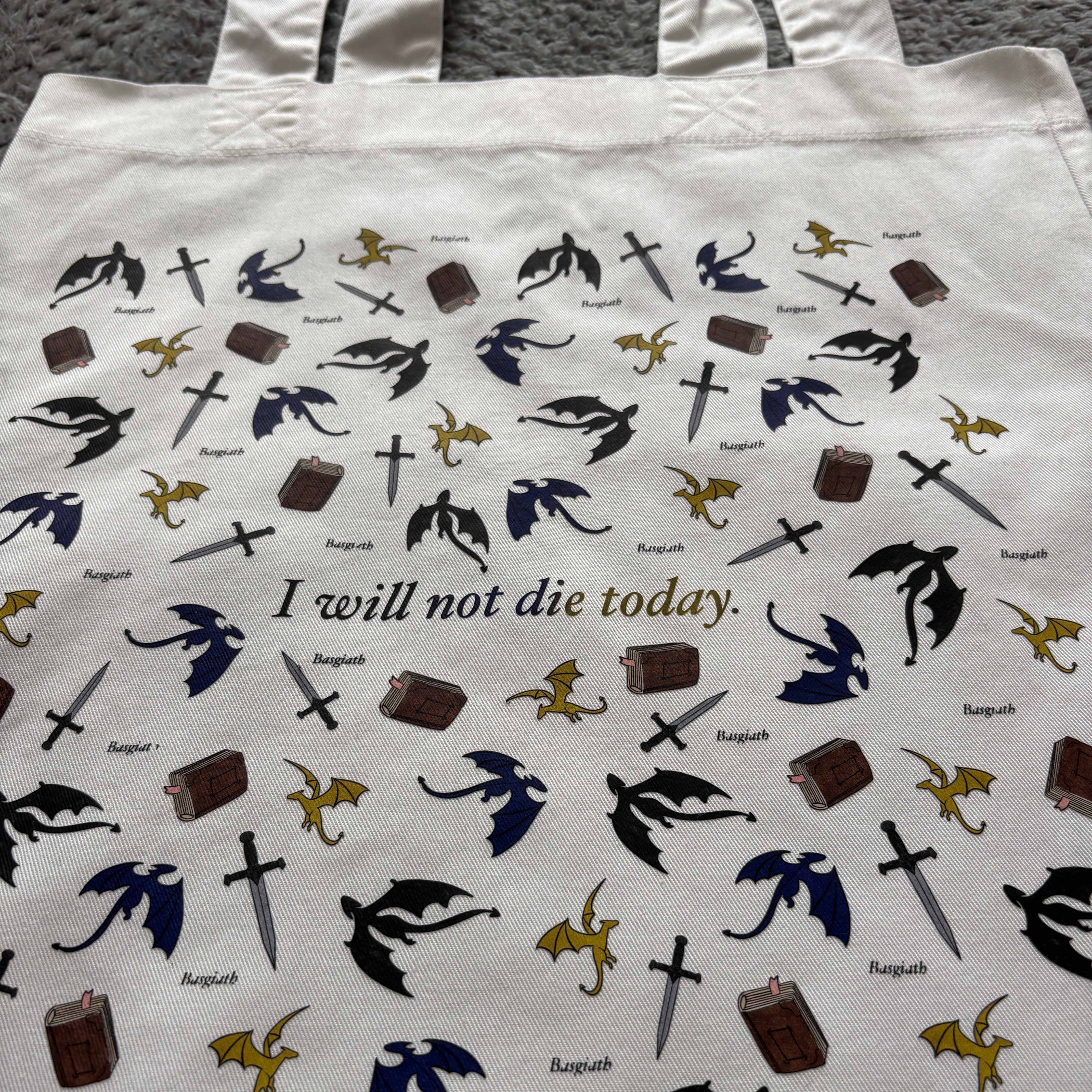 Plátěná taška Čtvrté křídlo s citátem