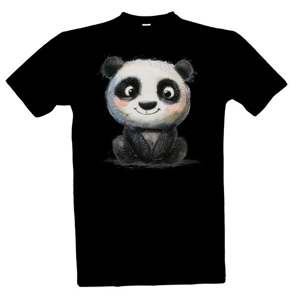 Tričko s potiskem panda malba