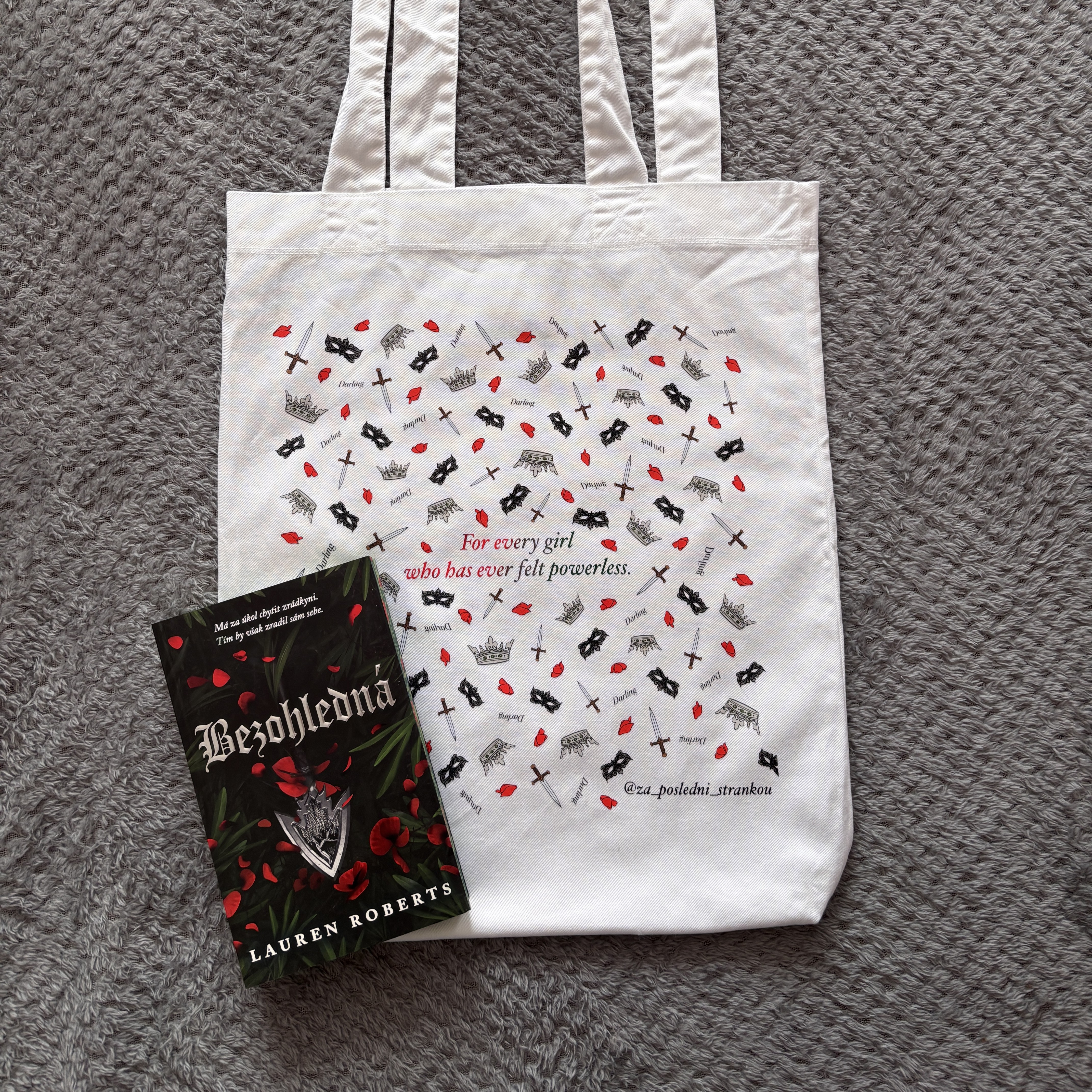 Plátěná taška Bezmocná s citátem